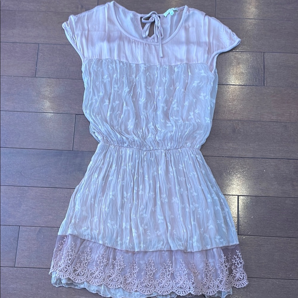 Elegant Silk Dress in Pale Pink